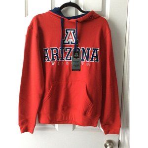 NWT Arizona Wildcats, Size S, Hooded Men’s Sweatshirt, Red With Navy Accents
